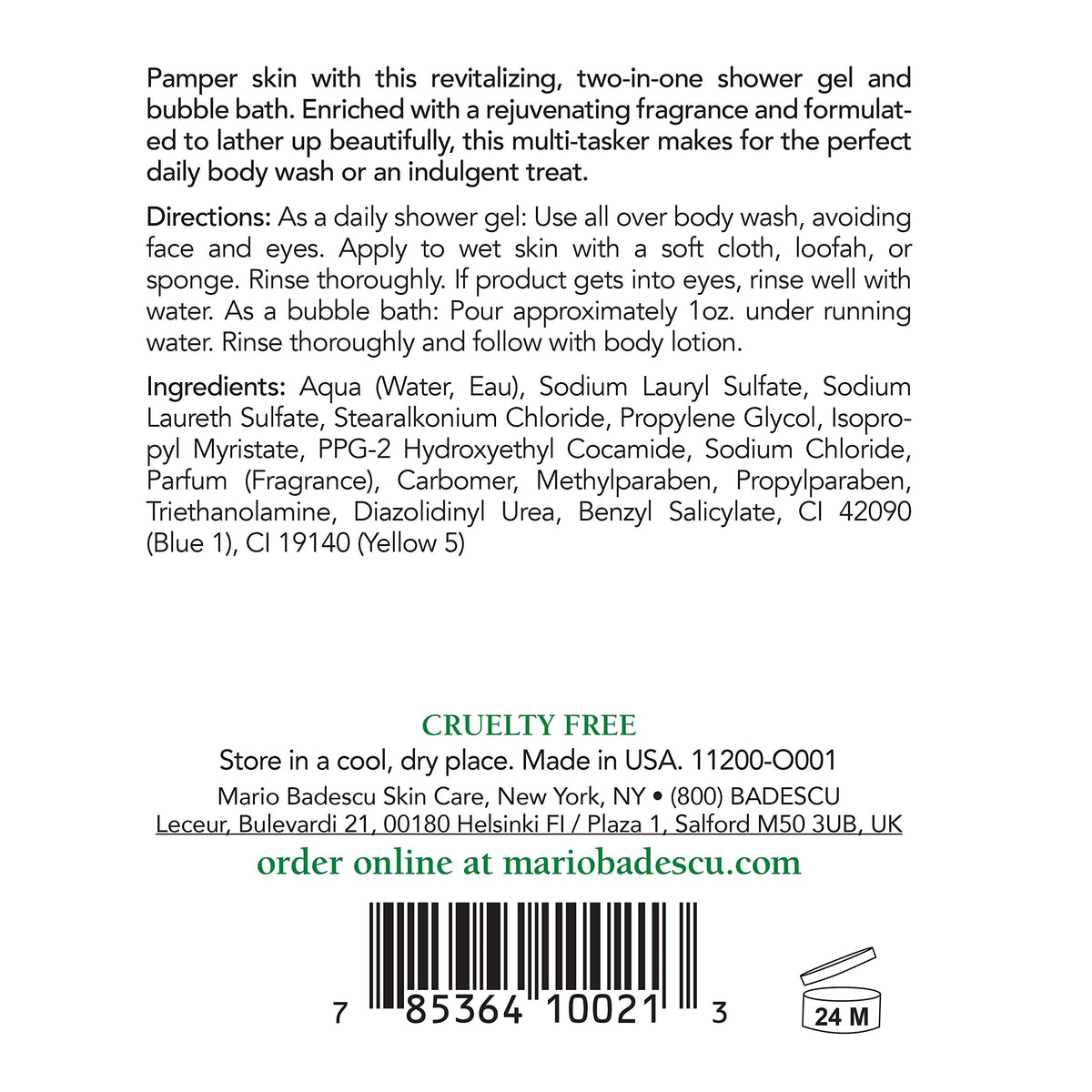 Mario Badescu Seaweed Bubble Bath & Shower Gel - 2-in-1 Daily Moisturizing Body Wash for Men and Women - Body Care Enriched with Marine-Like Fragrance Beauty & Personal Care Mario Badescu