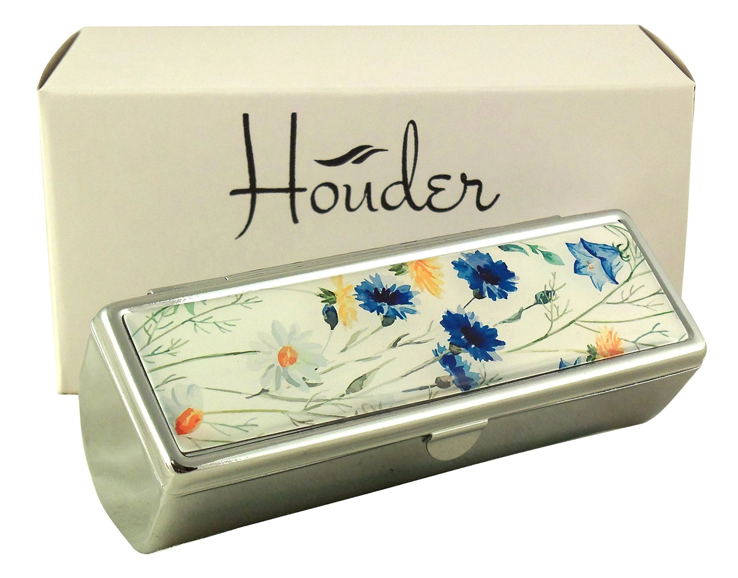 Houder Designer Lipstick Case with Mirror for Purse - Decorative Lipstick Holder with Gift Box - Velvet Lined - Protect Your Lipsticks in Style (Blue Beauty & Personal Care Houder