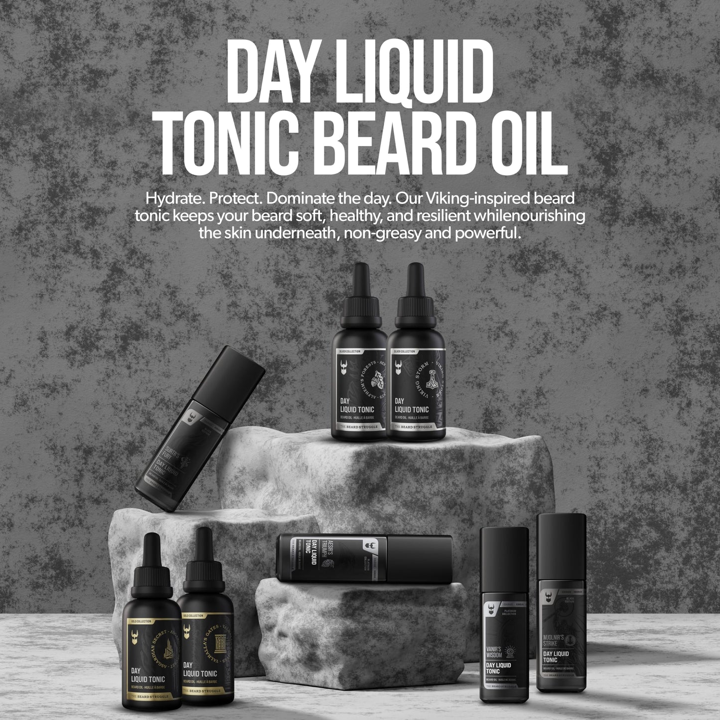 The Beard Struggle - Day Liquid Tonic Beard Oil - Gold Collection, Valhalla's Gates - Beard Oil for Men - Moisturize, Softens Hair, Reduces Itch - Day Beauty and Personal Care The Beard Struggle