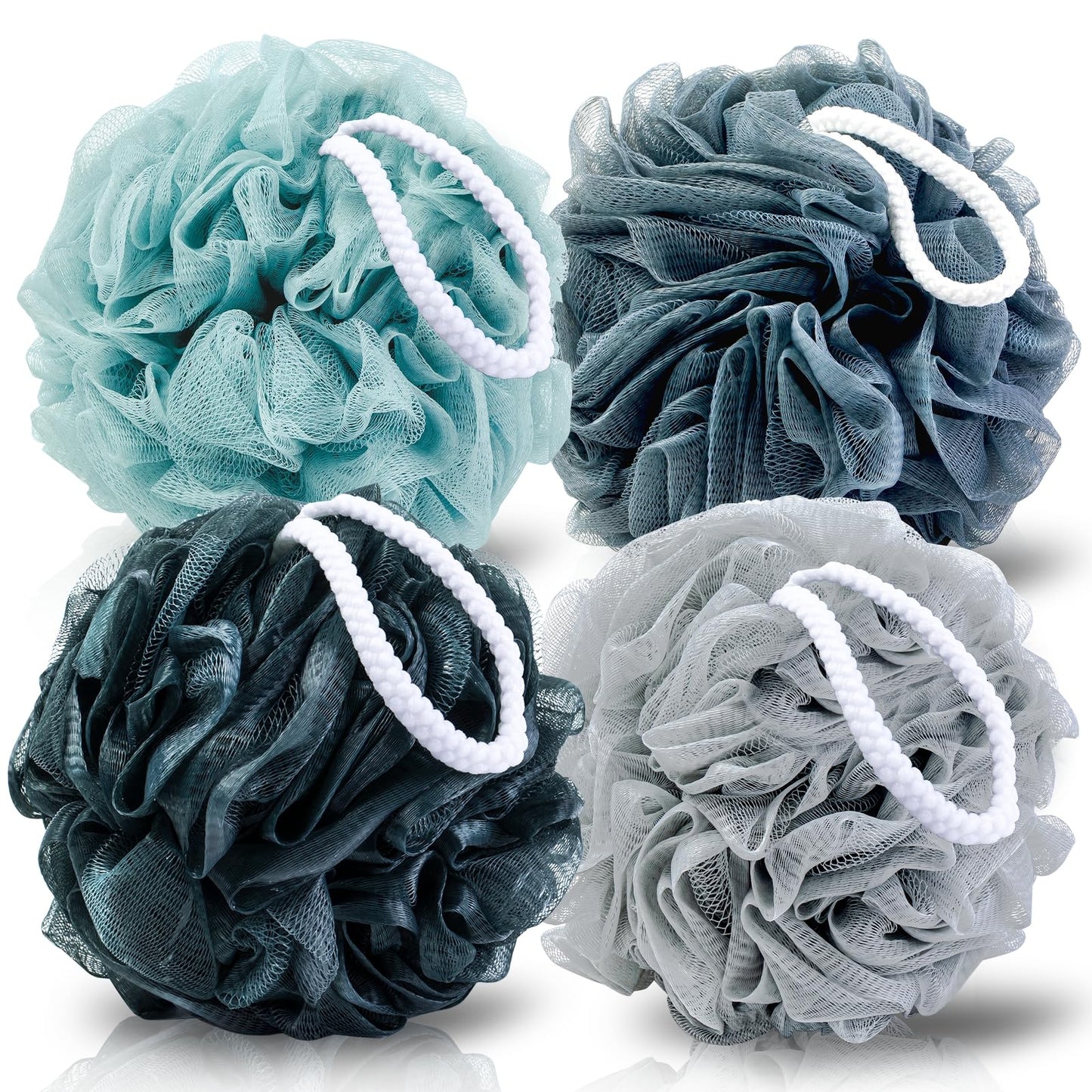 MTDLYICE Loofah Sponge XXL-100g 4 Pack, Bath Sponge Soft Mesh Shower Puff Loofah for Men, Exfoliating Body Scrubber for Women, Shower Accessories Beauty & Personal Care MTDLYICE