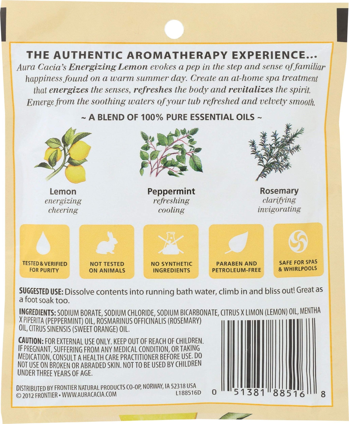 Aura Cacia Aromatherapy Mineral Bath, Energizing Lemon, 2.5 ounce packet (Pack of 3) Beauty and Personal Care Aura Cacia
