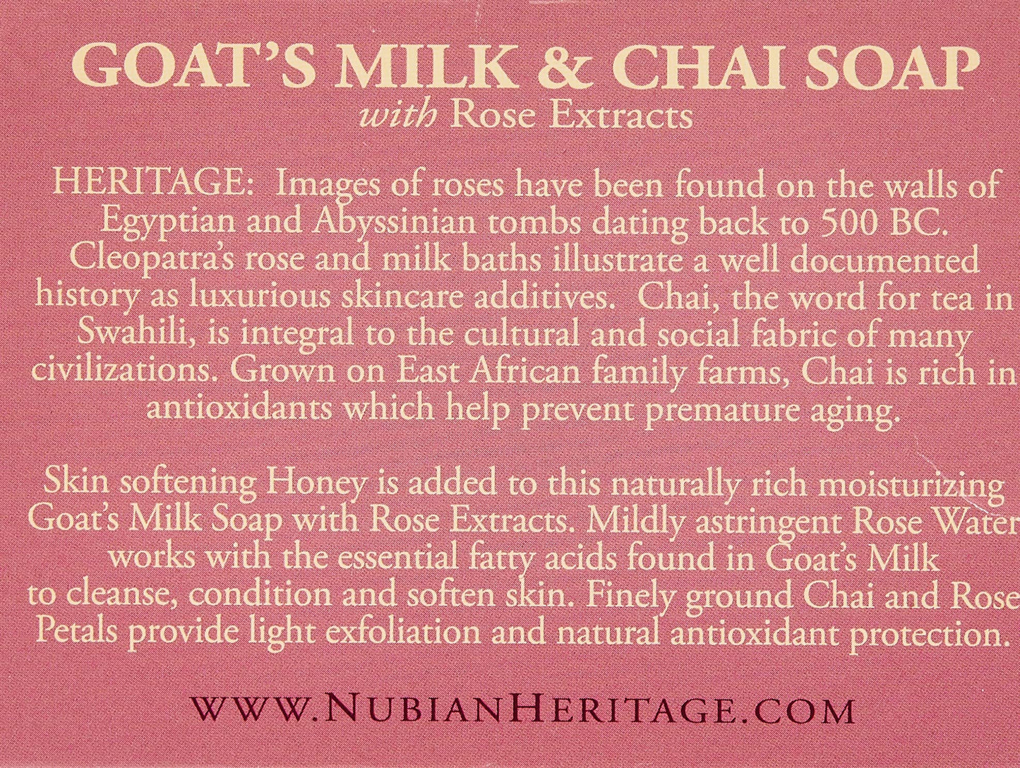 Nubian Heritage/Sundial Creations Goat's Milk and Chai Soap, 6 Count Beauty & Personal Care Nubian Heritage