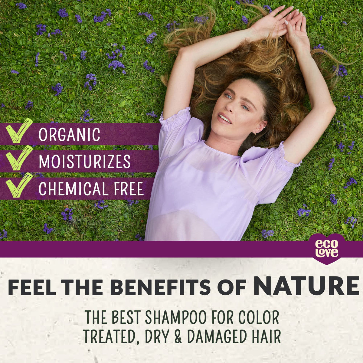 ecoLove Sulfate-Free Lavender Shampoo for Dry & Color-Treated Hair, 17.6 oz