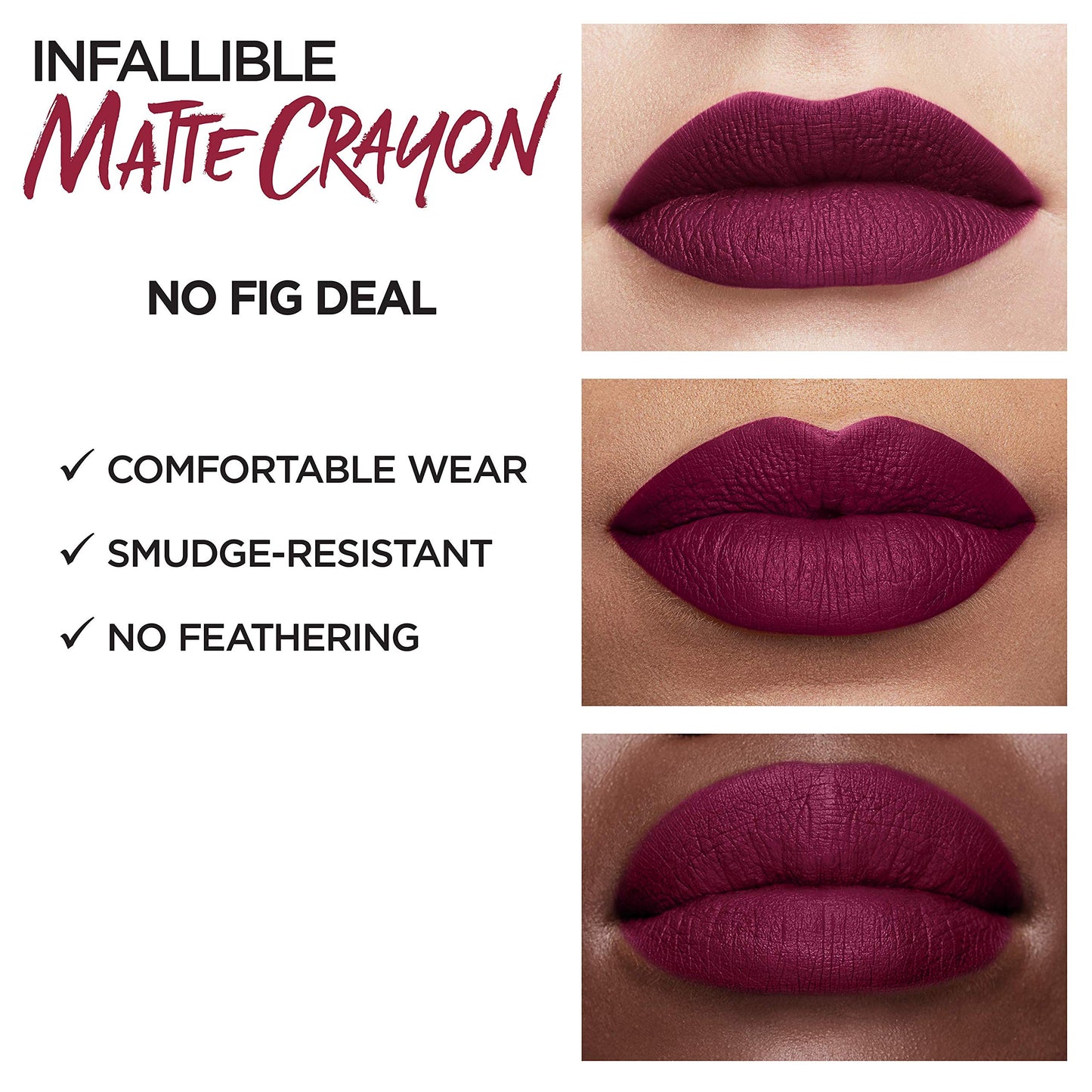 L’Oréal Paris Infallible Matte Lip Crayon, No Blossom Fig Deal (Packaging May Vary) Beauty & Personal Care L'Oreal Paris