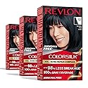 Revlon ColorSilk with Bond Repair Complex, Black Permanent Hair Color, 100% Gray Coverage, Ammonia Free Hair Dye, Vegan Keratin, 12 Natural Blue Black Beauty & Personal Care REVLON