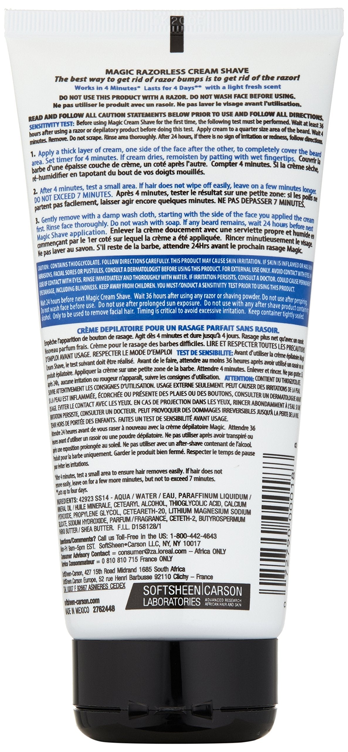 SoftSheen Carson Magic Regular Razorless Cream Shave 6 Oz (Pack of 6) Beauty & Personal Care SoftSheen
