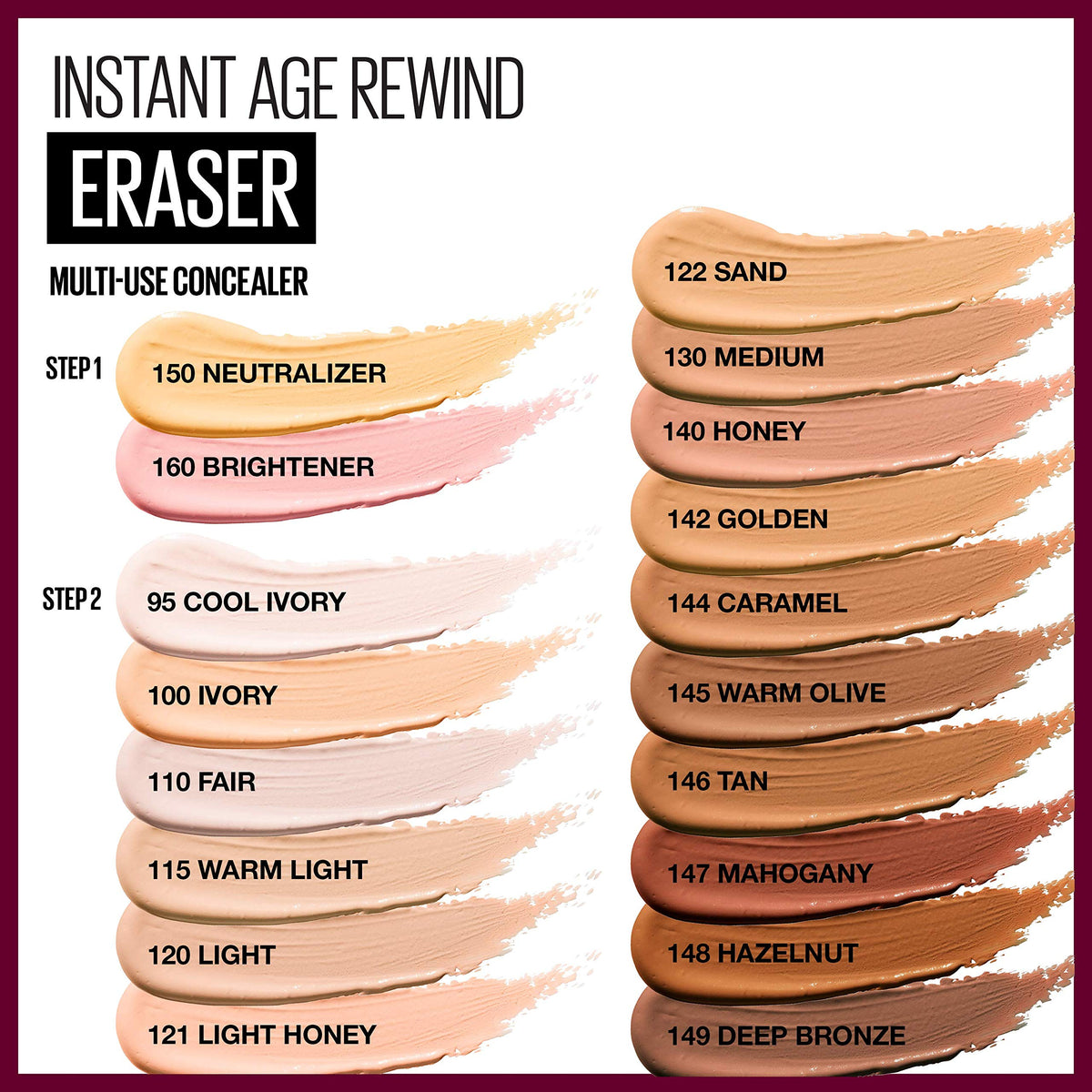 Maybelline Instant Age Rewind Eraser Dark Circles Treatment Multi-Use Concealer, Honey, 0.2 Fl Oz (Pack of 2) Beauty & Personal Care MAYBELLINE