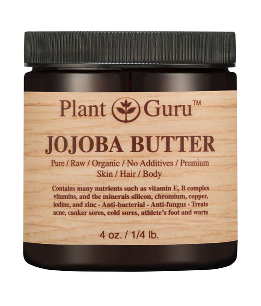 Jojoba Body Butter 4 oz. 100% Pure Raw Fresh Natural Cold Pressed. Skin Body and Hair Moisturizer, DIY Creams, Balms, Lotions, Soaps. Beauty & Personal Care Plant Guru