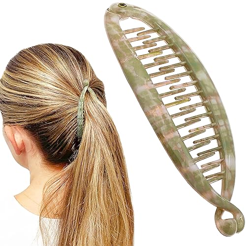 Camila Paris CP3106 4.5 inch French Banana Clip Hair Comb Classic Girls Updo Flexible Ponytail Holder Interlocking Banana Combs, Fashion Durable Beauty & Personal Care Camila