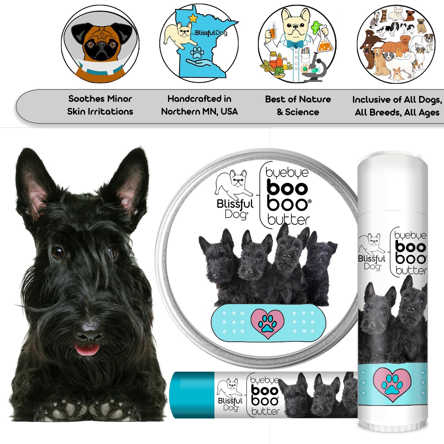 The Blissful Dog Scottish Terrier Boo Boo Butter, 2 Ounce Beauty and Personal Care The Blissful Dog