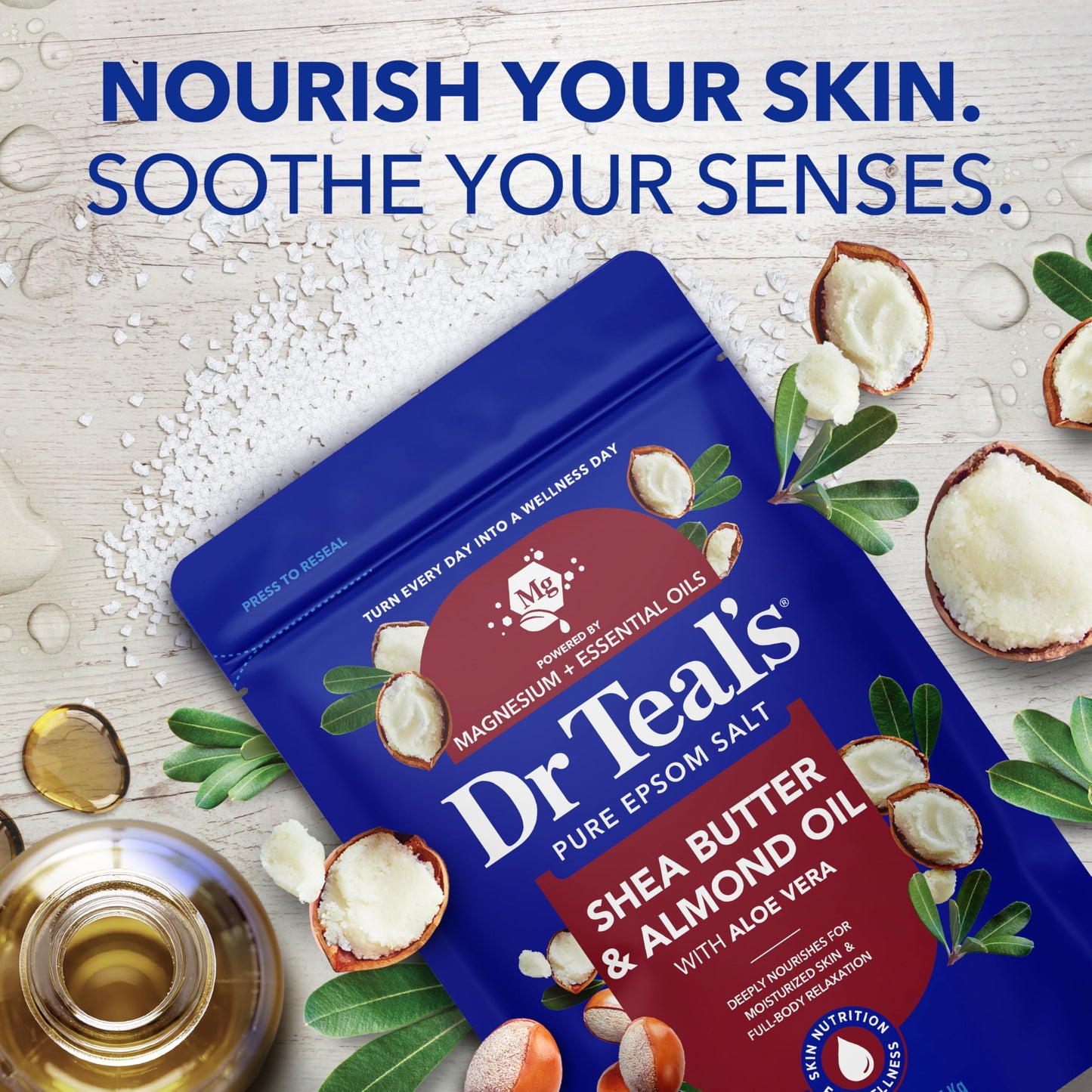 Dr Teal's Epsom Salt Magnesium Soak, Soften & Moisturize with Shea Butter & Almond Oil, 3 lbs Beauty and Personal Care Dr Teal's