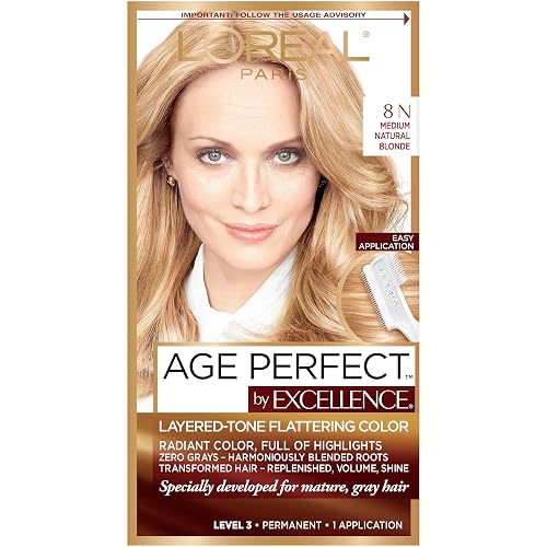 L'Oreal Paris Excellence Age Perfect Layered Tone Flattering Color, 8N Medium Natural Blonde Set (Packaging May Vary) Beauty & Personal Care L'Oreal Paris