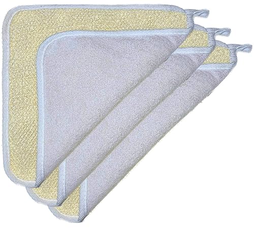 3 pcs/set Soft Weave Home Spa Exfoliating Face and Body Wash Cloths, Dual-Sided With Exfoliating Scrub and Soft Terry Cloth - Shower Scrubber - Remove Beauty & Personal Care Mr.Cui'shop