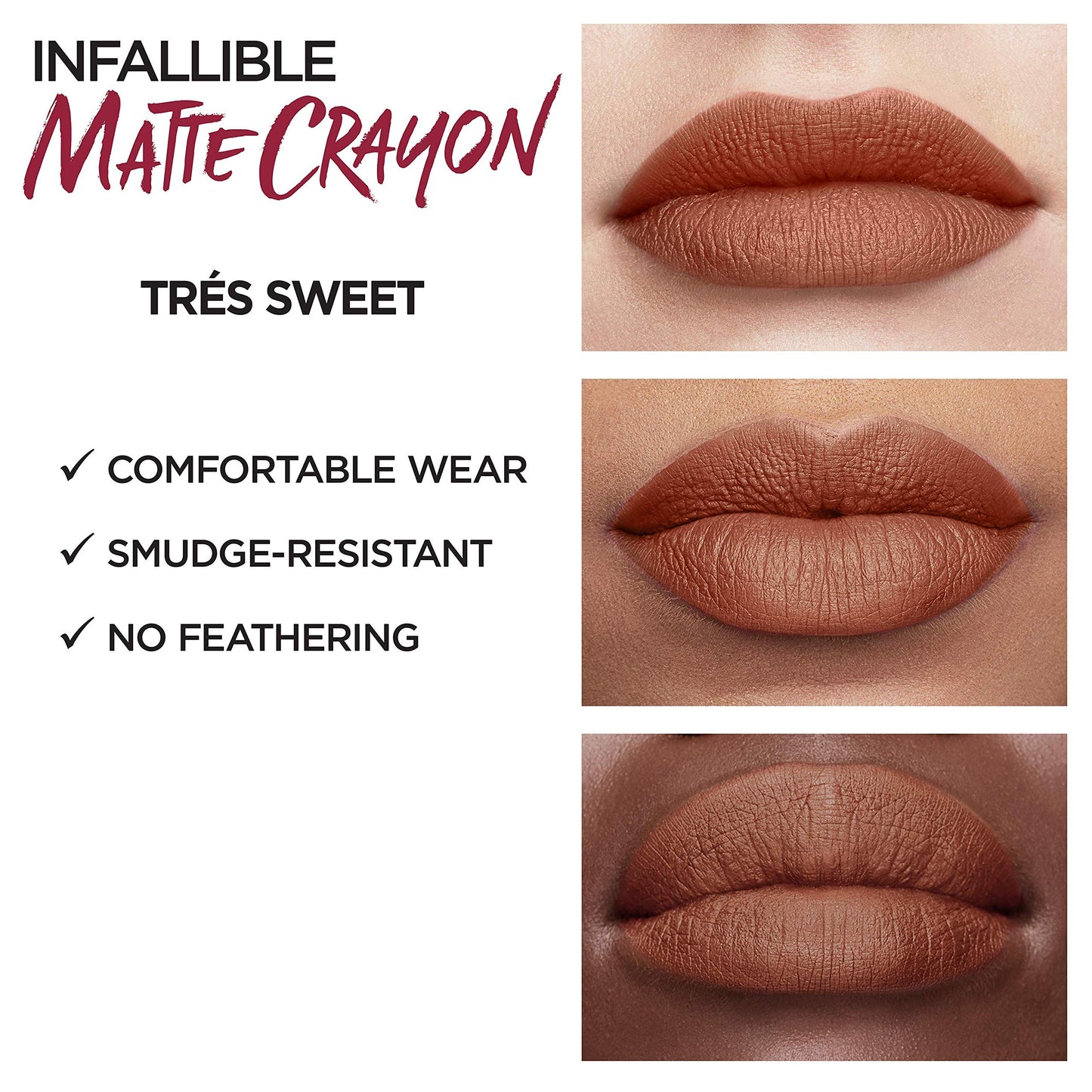 L'Oreal Paris Infallible Matte Lip Crayon, Tres Sweet (Packaging May Vary) Beauty & Personal Care L'Oreal Paris