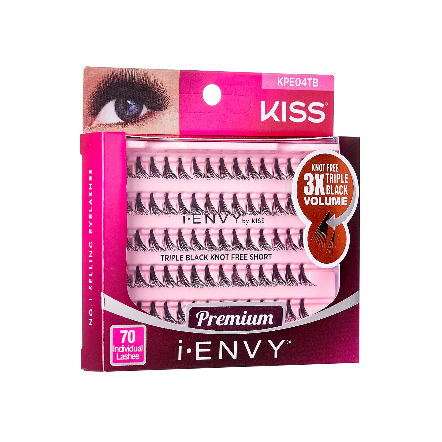 iENVY by KISS Triple Black Knot Free Individual Lashes (Short) 3 Pack 3X More Volume Beauty & Personal Care i•ENVY