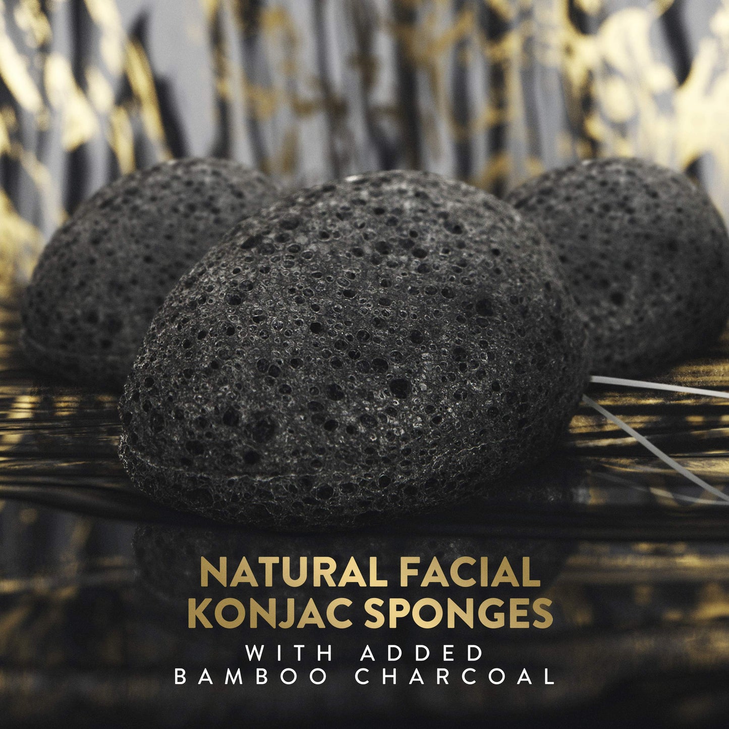 Konjac Sponge for Face | All Natural and Reusable | Konjac Facial Sponge with Activated Bamboo Charcoal | Gentle Exfoliating Sponge for Face | Beauty & Personal Care By MILLY