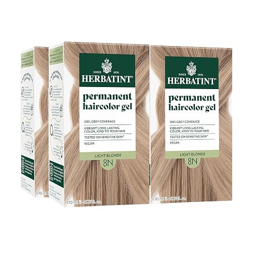 Herbatint Permanent Hair Dye - 8N Light Blonde - For Up To 100% Gray Coverage of Resistant Gray Hair - Ammonia-Free, Alcohol-Free & Vegan - Salon Beauty & Personal Care Herbatint