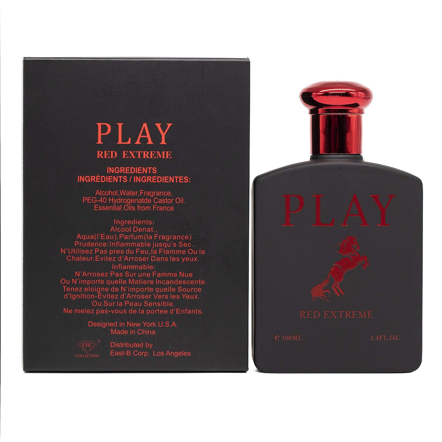 EBC Play Red Extreme Eau De Toilette for Men, 100 ml / 3.4 fl oz Beauty & Personal Care EBC