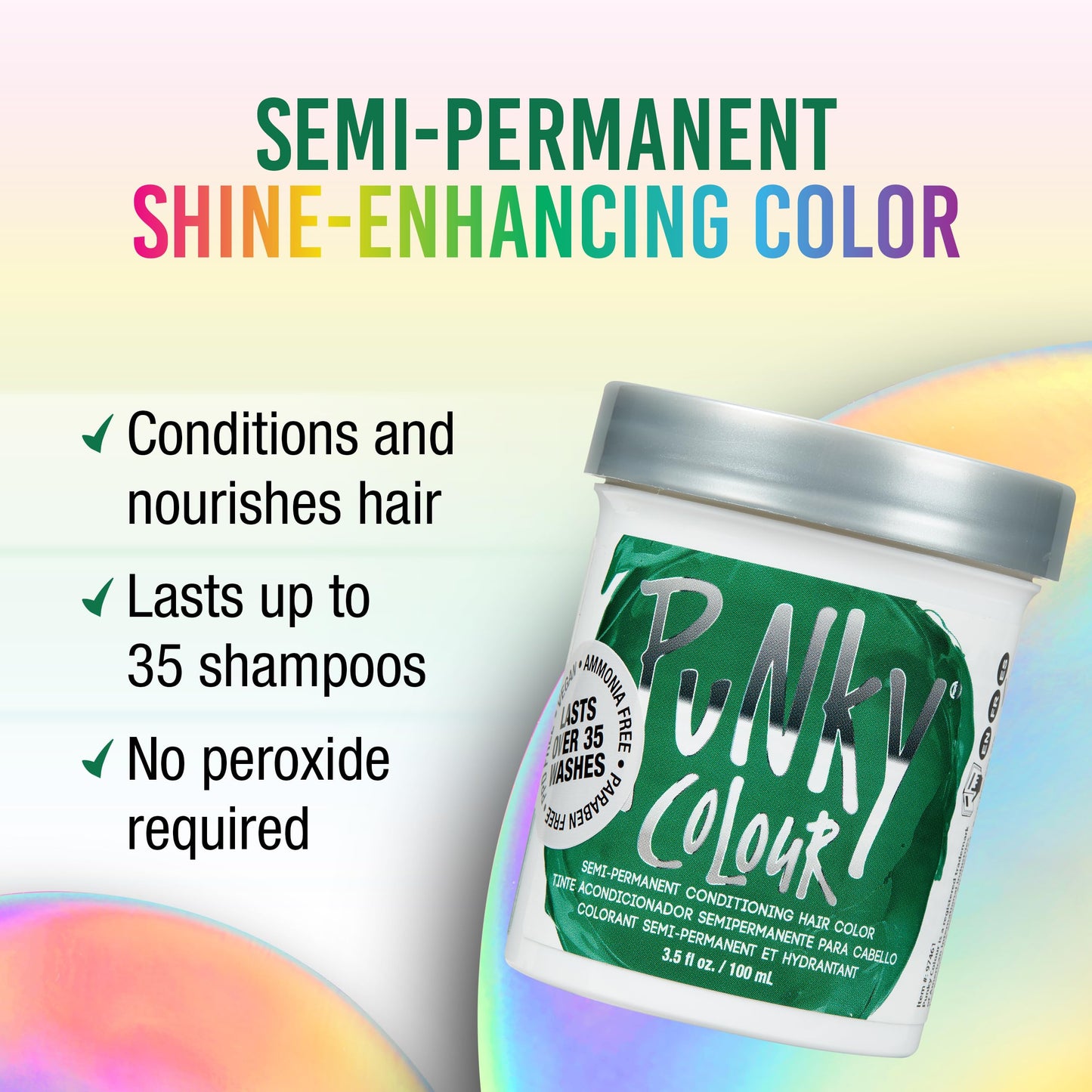 Punky Alpine Green Semi Permanent Hair Color - Vegan & Cruelty-Free Conditioning Hair Dye, Lasts Up to 35 Washes, 3.5 fl oz Beauty & Personal Care Punky