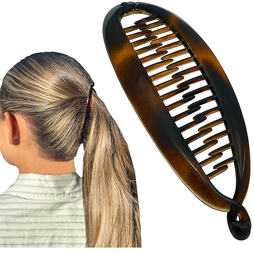 Camila Paris CP5 4.5 inch French Banana Clip Hair Comb Classic Girls Updo Flexible Ponytail Holder Interlocking Banana Combs, Fashion Durable Styling Beauty & Personal Care Camila