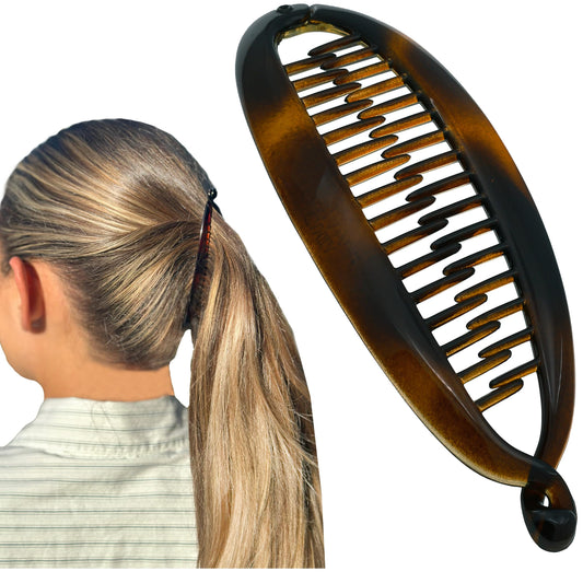 Camila Paris CP5 4.5 inch French Banana Clip Hair Comb Classic Girls Updo Flexible Ponytail Holder Interlocking Banana Combs, Fashion Durable Styling Beauty & Personal Care Camila