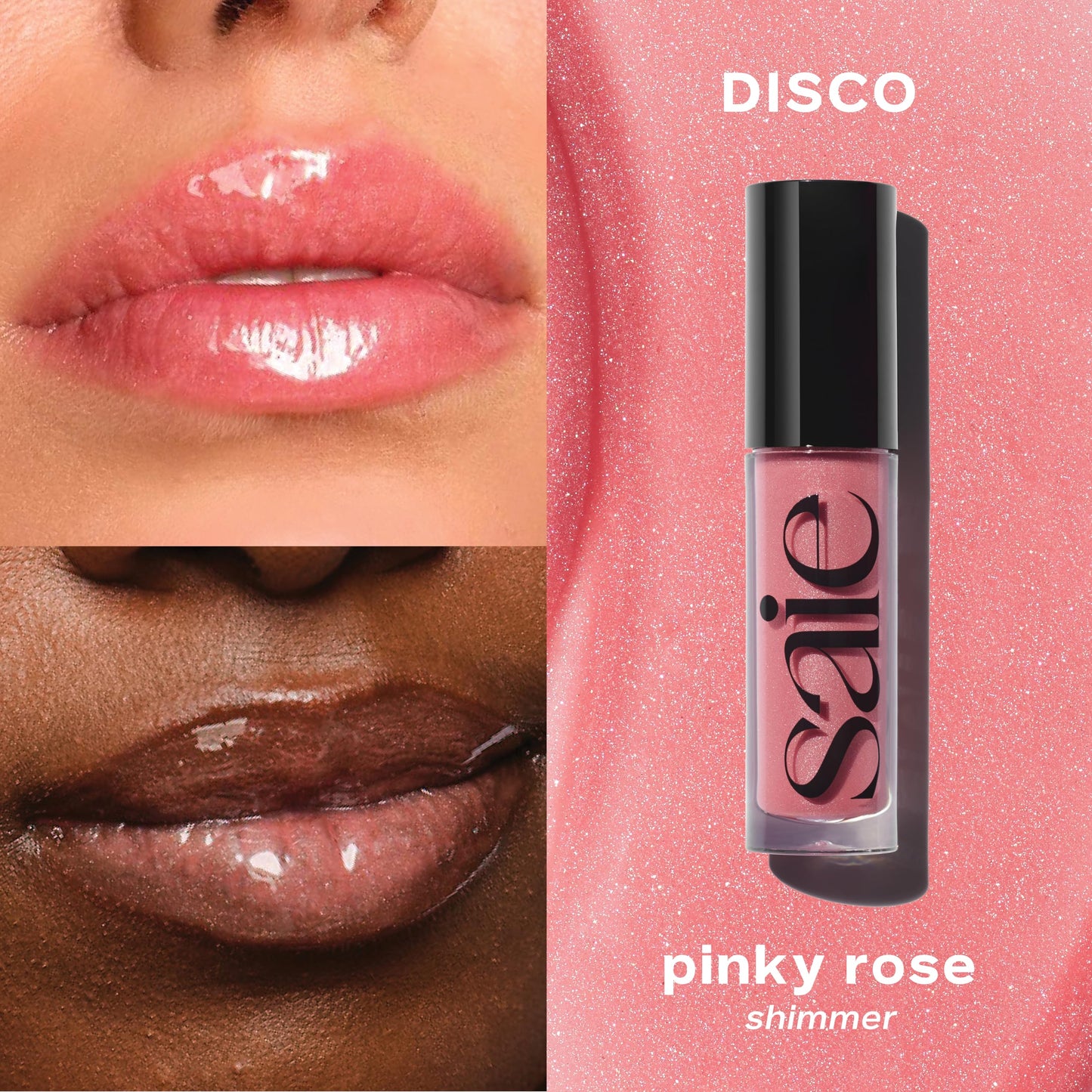 Saie Glossybounce - Hydrating Lip Gloss and Tinted Lip Oil Hybrid with Hyaluronic Acid & Jojoba Oil for Non-Sticky, Ultra-Shiny, Plump & Soft Lips - Beauty & Personal Care Saie
