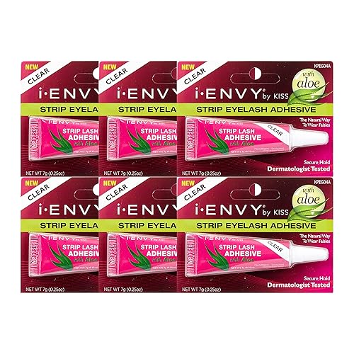 Kiss I Envy Clear 04 Eyelash Adhesive Strip with Alo 0.25 Ounce (7ml) (6 Pack) Beauty & Personal Care i•ENVY