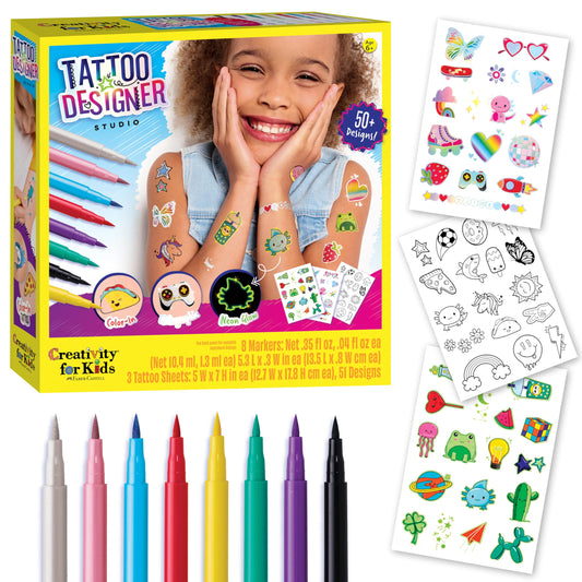 Creativity for Kids Tattoo Designer Studio: Create 50+ DIY Temporary Tattoos, Toys and Gifts for Girls and Boys, Arts and Crafts Activities for Kids