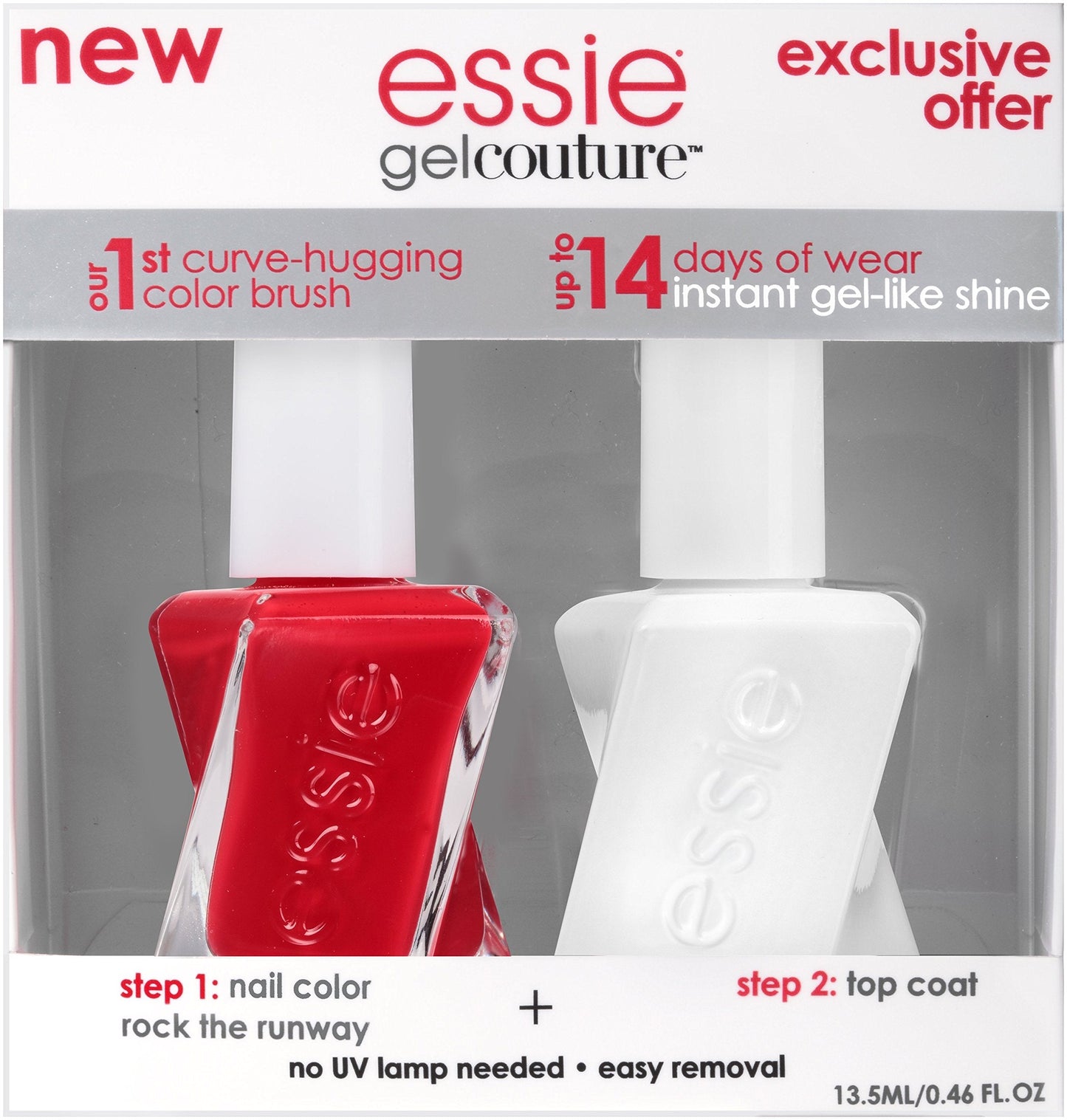 essie Gel Couture Longwear Nail Polish + Top Coat Kit, Rock The Runway, 0.46 fl. oz. Beauty & Personal Care essie