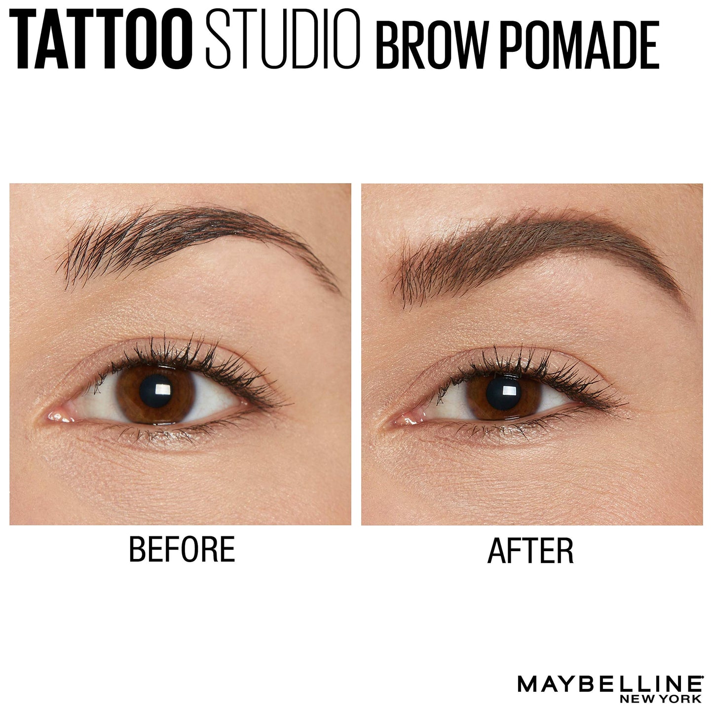 Maybelline TattooStudio Brow Pomade Long Lasting, Buildable, Eyebrow Makeup, Soft Brown, 1 Count Beauty & Personal Care MAYBELLINE