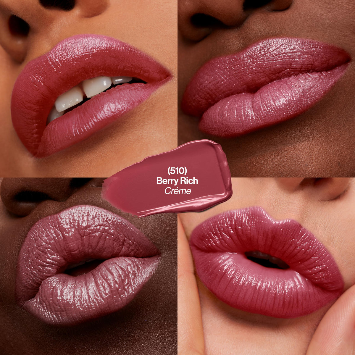 Revlon Super Lustrous Lipstick, Creamy Formula For Soft, Fuller-Looking Lips, Moisturized Feel, 510 Berry Rich, 0.15 oz Beauty & Personal Care REVLON