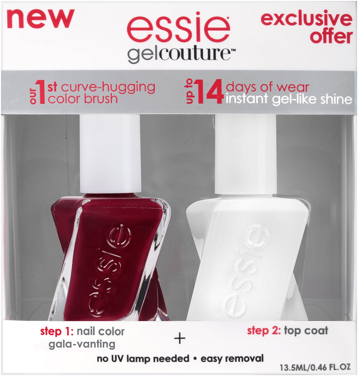 essie Gel Couture Longwear Nail Polish + Top Coat Kit, Gala-Vanting, 0.46 fl. oz. Beauty & Personal Care essie