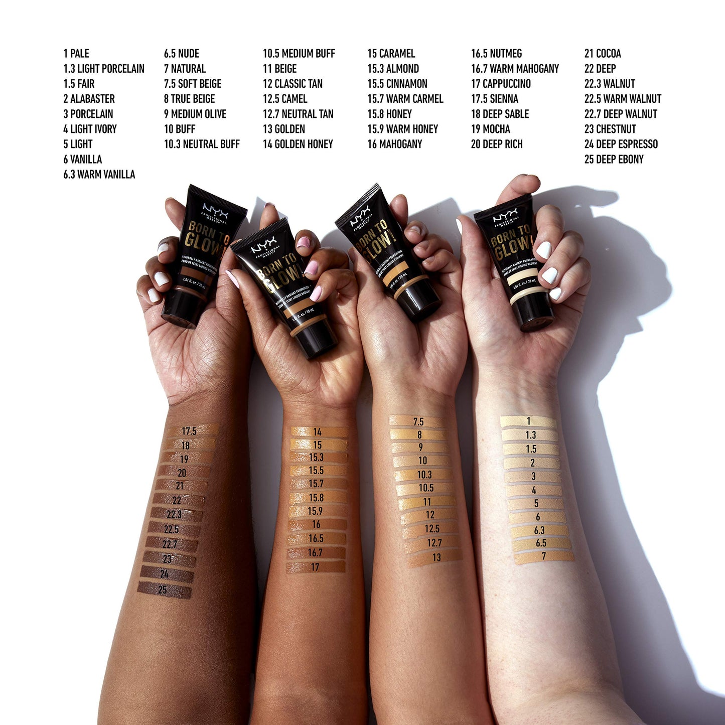 NYX PROFESSIONAL MAKEUP Born To Glow Naturally Radiant Foundation, Medium Coverage - Mocha Beauty & Personal Care NYX PROFESSIONAL MAKEUP