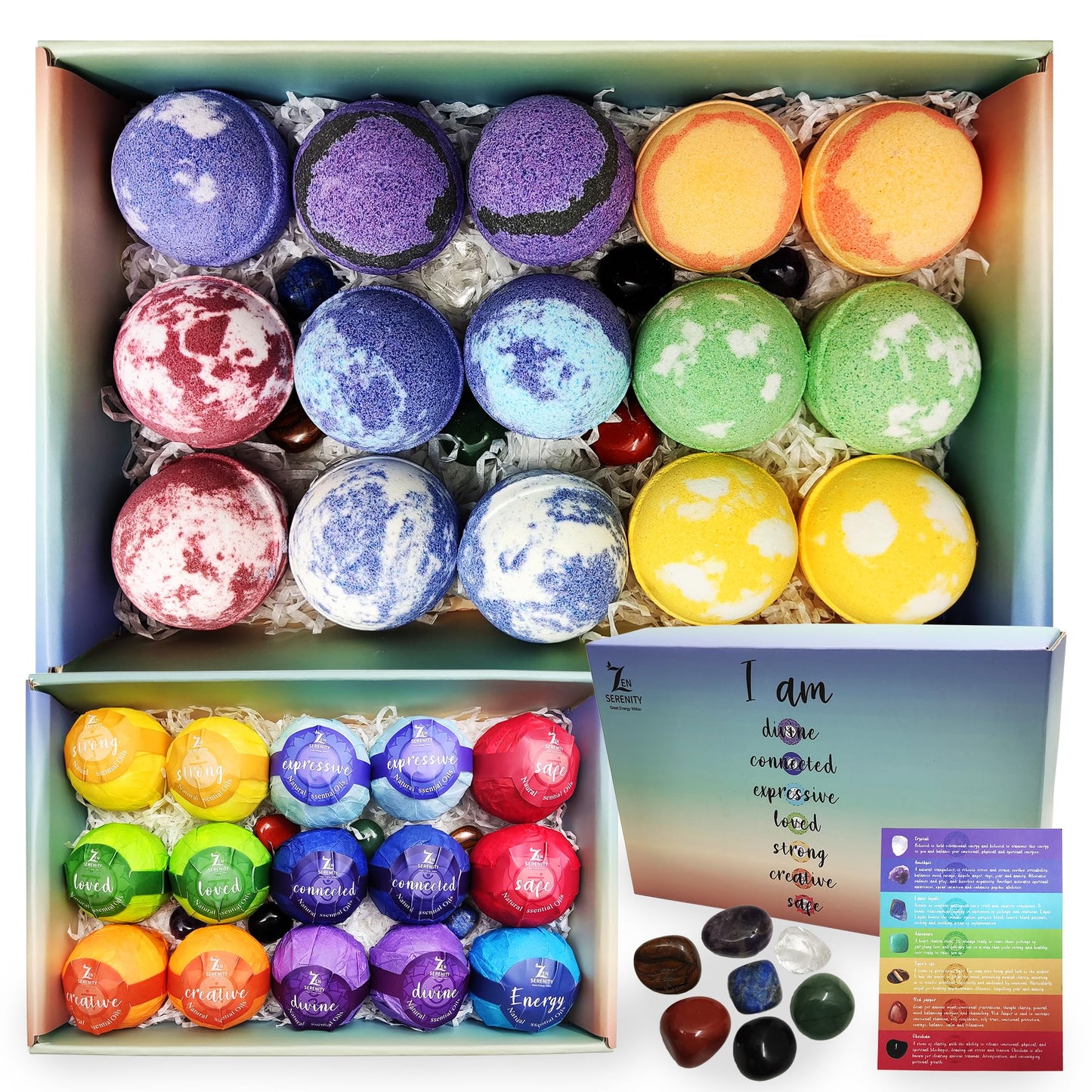 Chakra Healing Gemstones Bath Bombs. 15 Essential Oil Bath Bombs. Real Chakra Stones Bath Bombs for Adults. Perfect for Yoga Lovers. Meditation Beauty and Personal Care Rachelle Parker