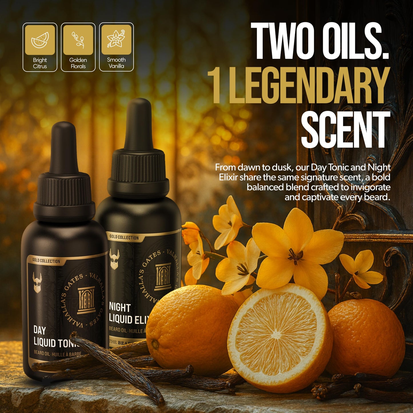 The Beard Struggle Tonic + Elixir Beard Oil Bundle - Gold Collection - Grooming Beard Oil - Softens, Moisturizers, and Strengthens Beard Growth - Pack Beauty and Personal Care The Beard Struggle