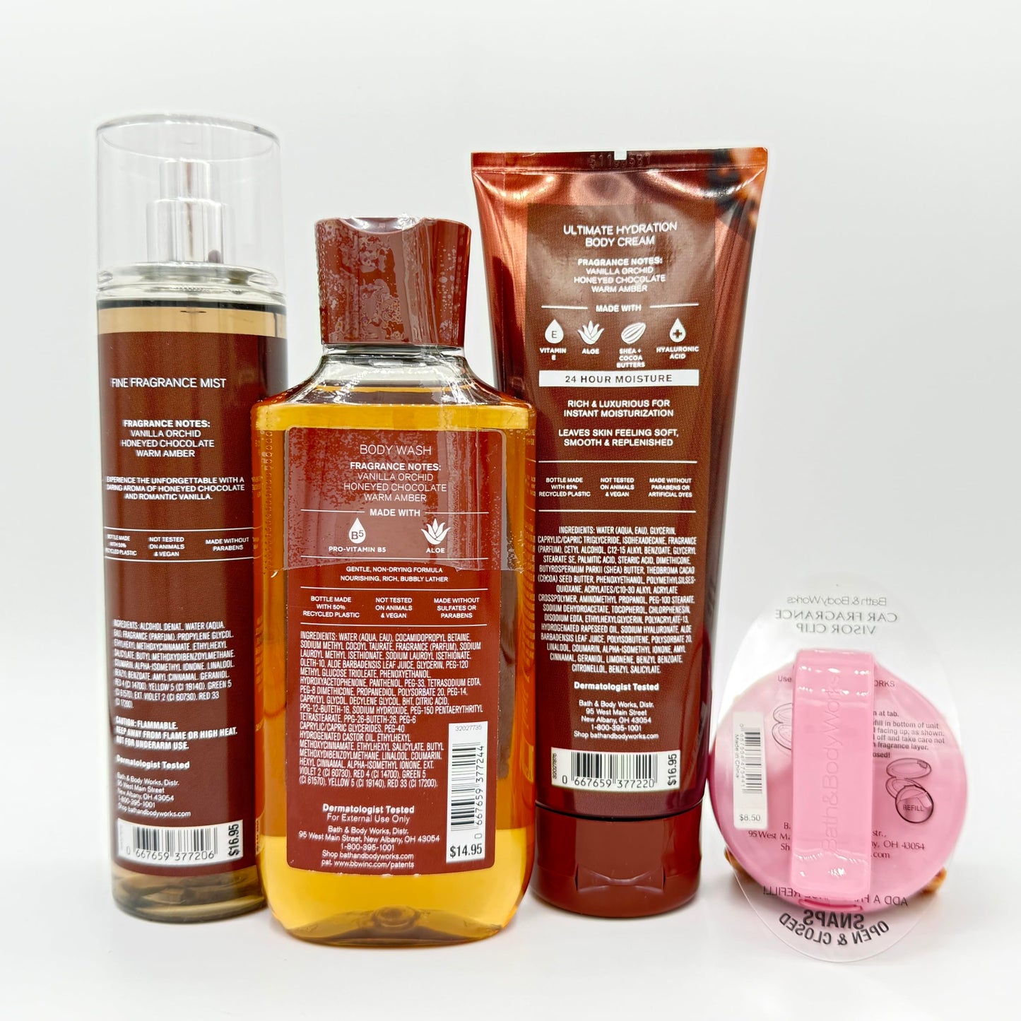 Bath & Body Works Chocolate Amber 4-Piece Gift Set - Includes: Fine Fragrance Mist, Body Wash, Ultimate Hydration Body Cream and S'mores Scentportable Beauty and Personal Care Bath & Body Works