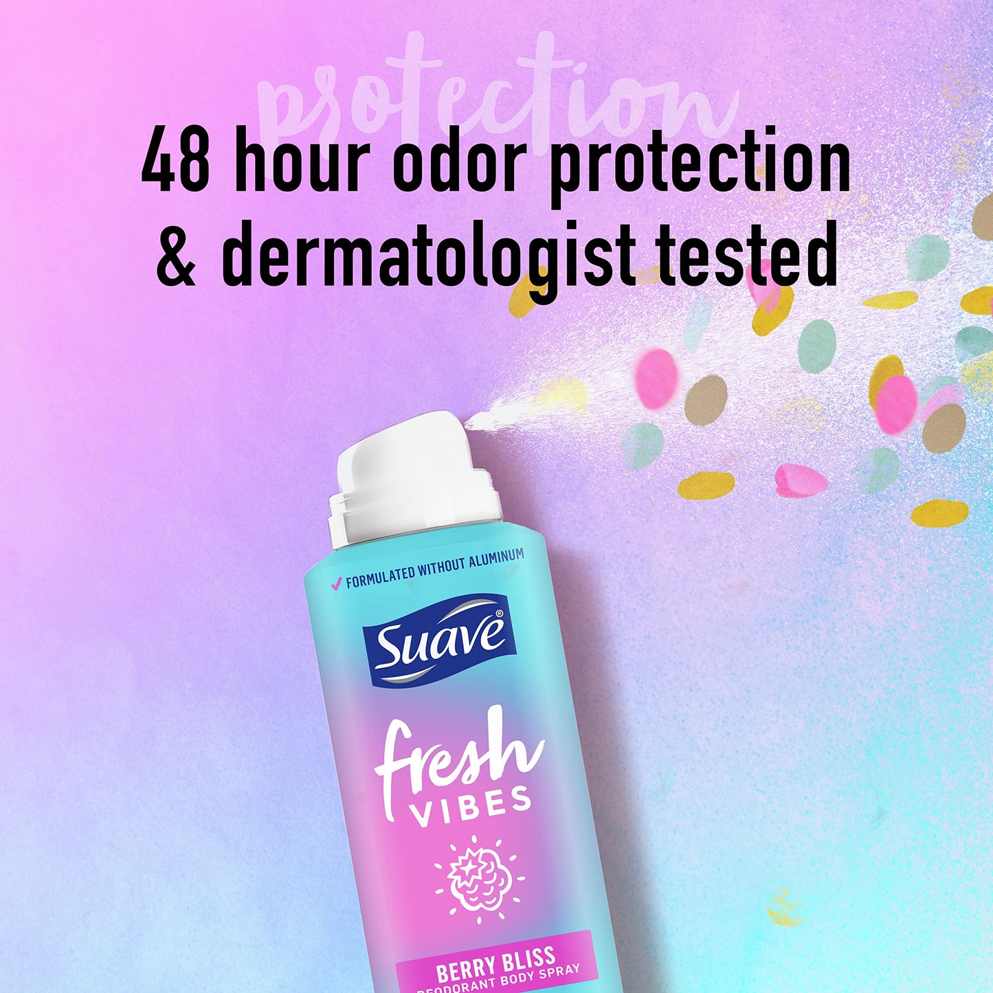 Suave Fresh Vibes Berry Bliss Body Spray, Aluminum Free 48 Hour Protection, Dermatologist Tested 4 oz Beauty and Personal Care Suave