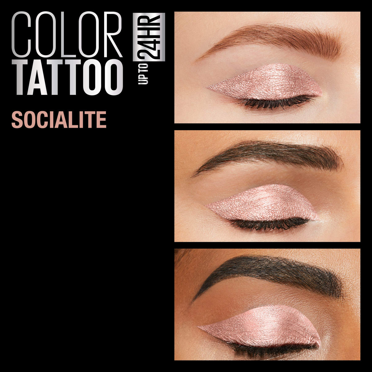 Maybelline Color Tattoo Waterproof Fade Resistant Crease Resistant Blendable Cream Eyeshadow Pots Makeup, Socialite, 0.14 Oz Beauty & Personal Care MAYBELLINE