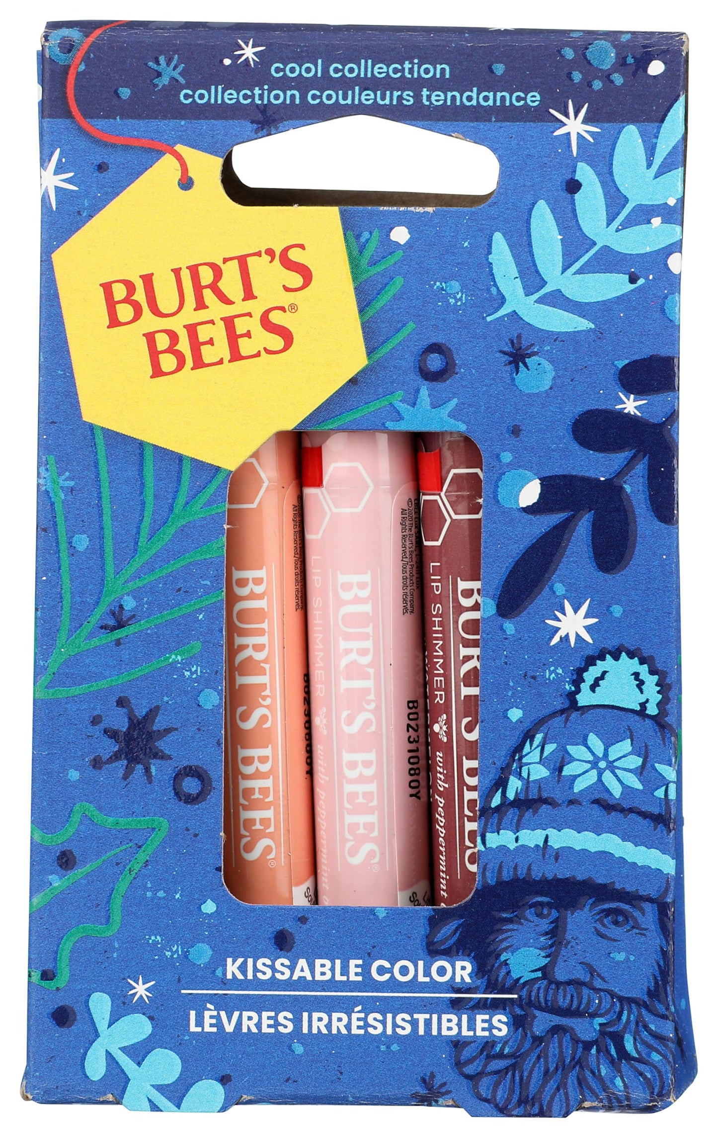 Burts Bees Kissable Colo, Apricot, Grapefruit, Watermelon Lip Shimmer Gift Set of 3 x 0.09 oz (2.55g) - 1 Count Beauty and Personal Care Burt's Bees