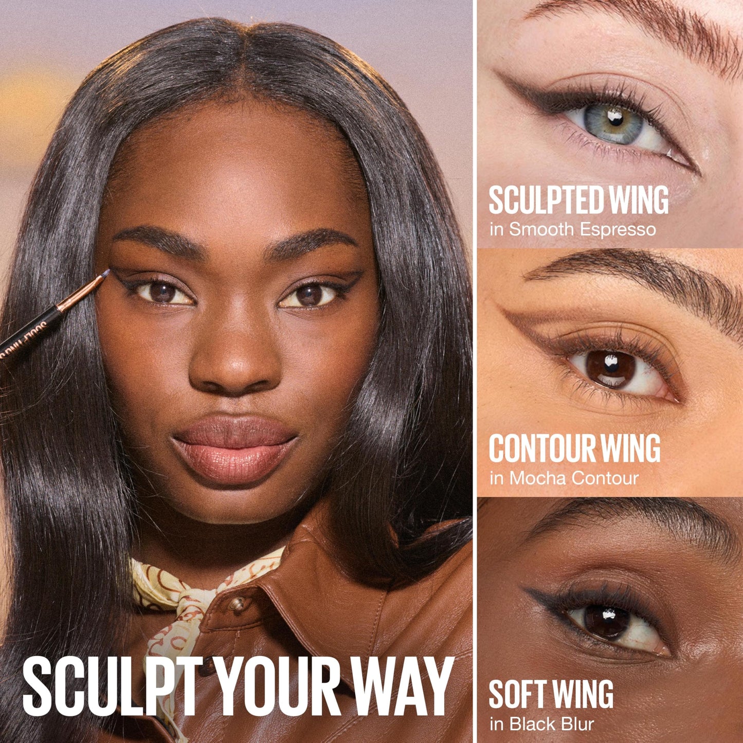 MAYBELLINE Sculpting Stix 2-in-1 Eyeliner, Dual Ended Brown Eye Liner With Up to 24HR Wear, Smudge and Sweat-Resistant Eye Makeup Formula, Smooth Beauty & Personal Care MAYBELLINE