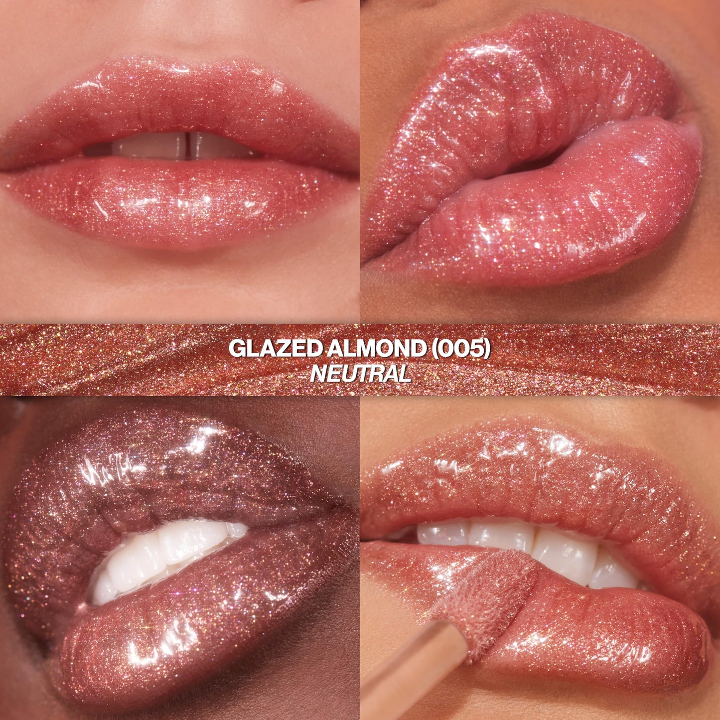 REVLON Super Lustrous Glimmer Gloss, Non-Sticky Lip Gloss, High-Shine Finish, Plant-Based Glitter, 005 Glazed Almond, 0.13 fl oz Beauty & Personal Care REVLON