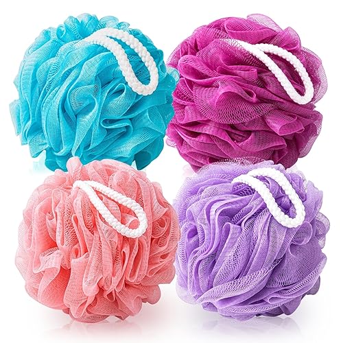 MTDLYICE Loofah for Women 75g 4 Pack, Bath Sponge Soft Mesh Shower Puff Loofah Sponge, Exfoliating Body Scrubber, lufas for Women, Shower Accessories Beauty & Personal Care MTDLYICE