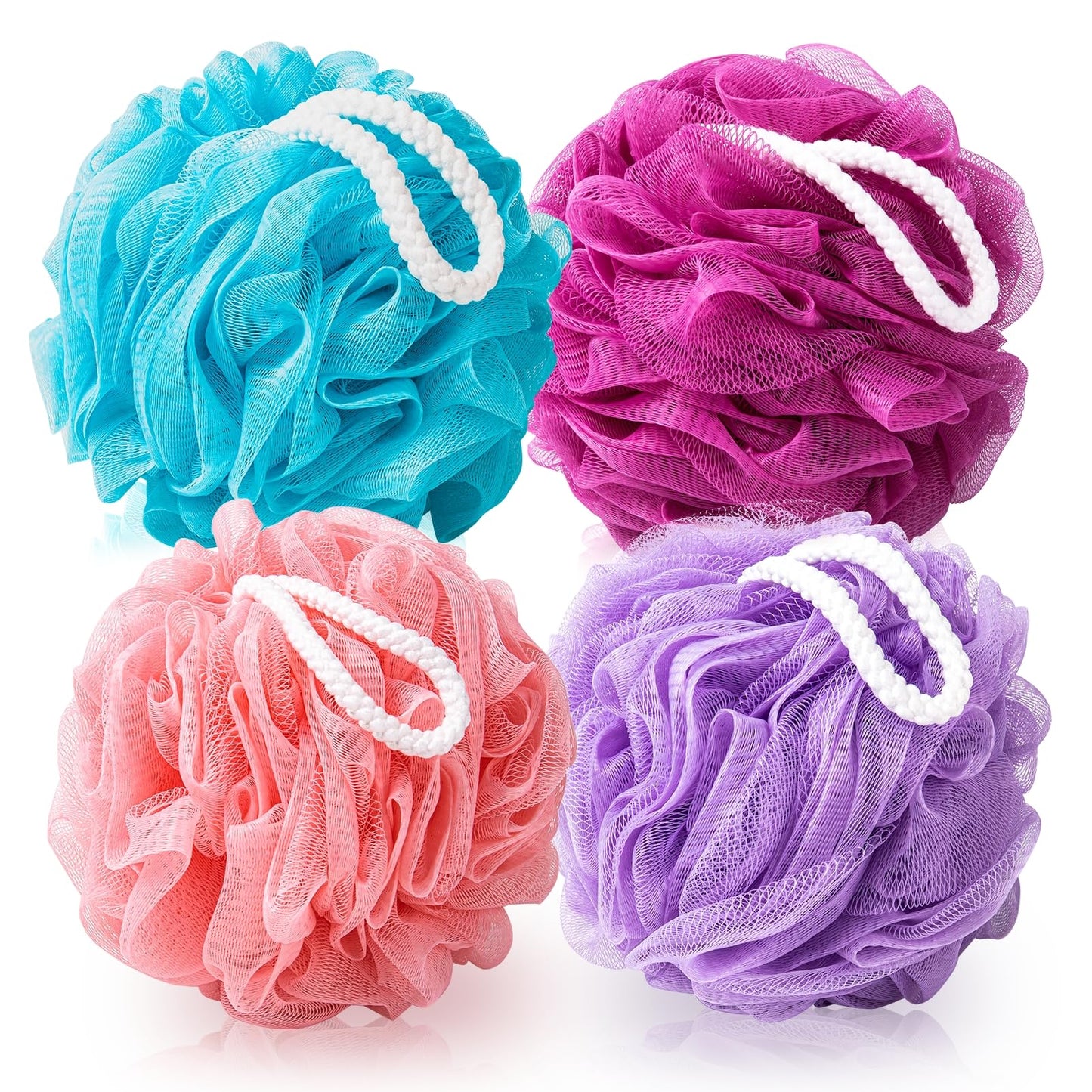 MTDLYICE Loofah for Women 75g 4 Pack, Bath Sponge Soft Mesh Shower Puff Loofah Sponge, Exfoliating Body Scrubber, lufas for Women, Shower Accessories Beauty & Personal Care MTDLYICE