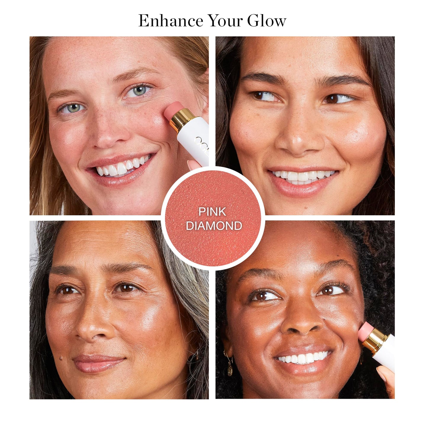 Ogee Sculpted Face Stick (PINK DIAMOND - MATTE NEUTRAL PINK) Certified Organic Blush Stick - Multi-Use Cream Blush & Highlighter Stick Beauty & Personal Care Ogee