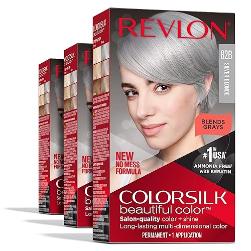 Revlon Colorsilk Beautiful Color Permanent Hair Color, (OLD VERSION) 82B Silver Blonde (Pack of 3) Beauty & Personal Care REVLON
