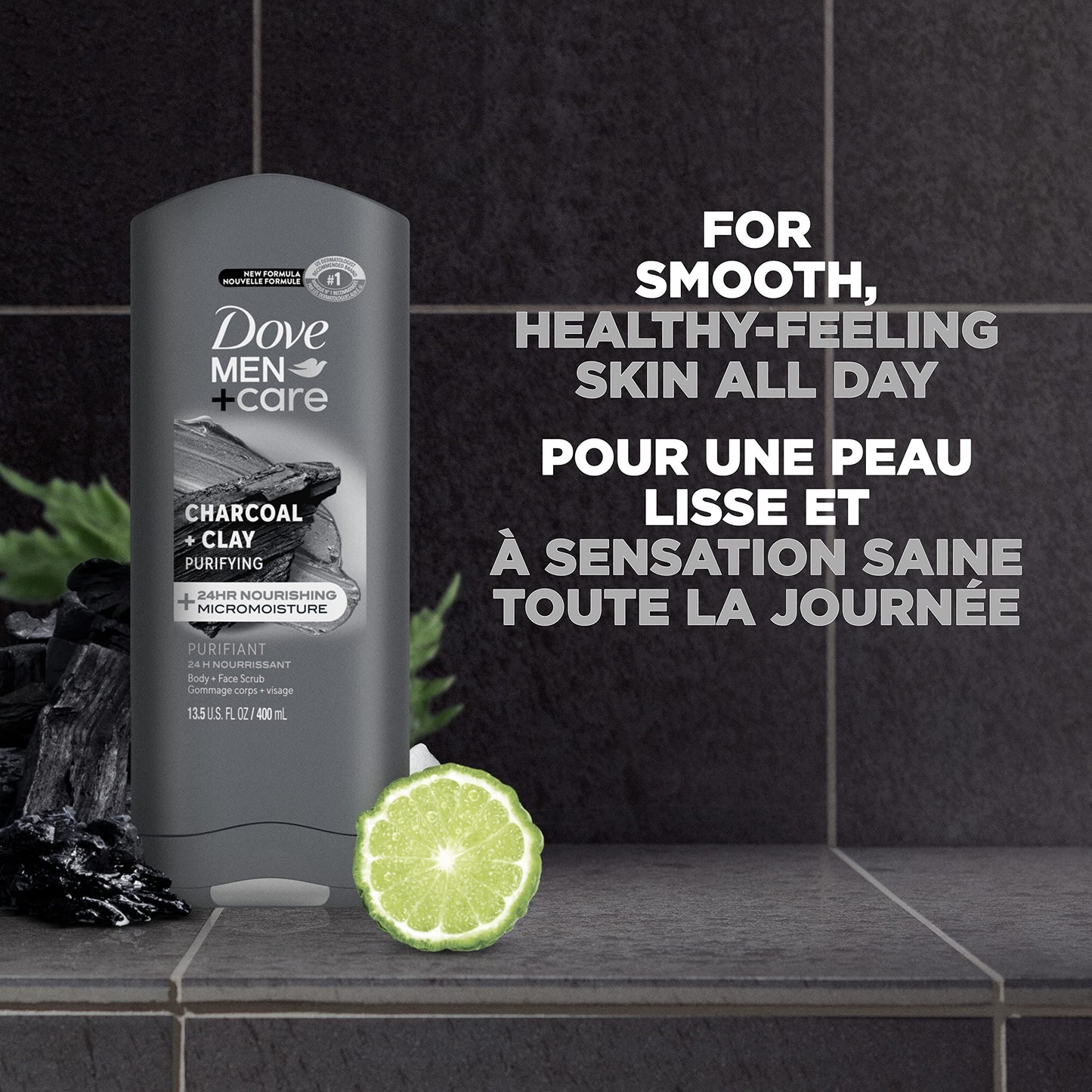 Dove Purifying Charcoal + Clay Body and Face Wash with 24-Hour Nourishing Micromoisture Technology Body Wash for Men, 13.5 oz Beauty & Personal Care DOVE MEN + CARE