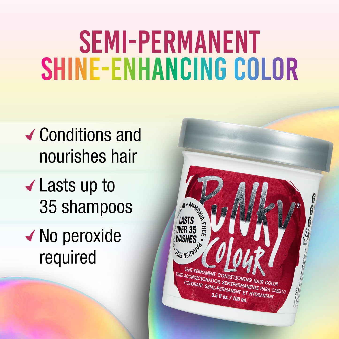 Punky Poppy Red Semi Permanent Hair Color - Vegan & Cruelty-Free Conditioning Red Hair Dye, Lasts Up to 35 Washes, 3.5 fl oz Beauty & Personal Care Punky