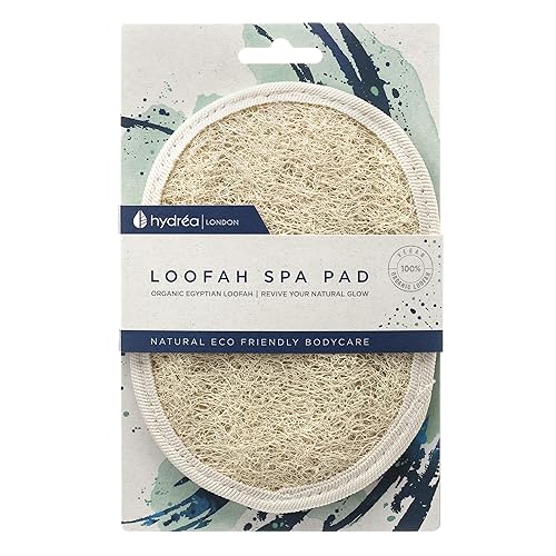 Hydréa London Organic Egyptian Loofah Luxury Exfoliating Body Pad Natural Quality Spa Bodycare for Bath Shower Beauty & Personal Care Hydrea London