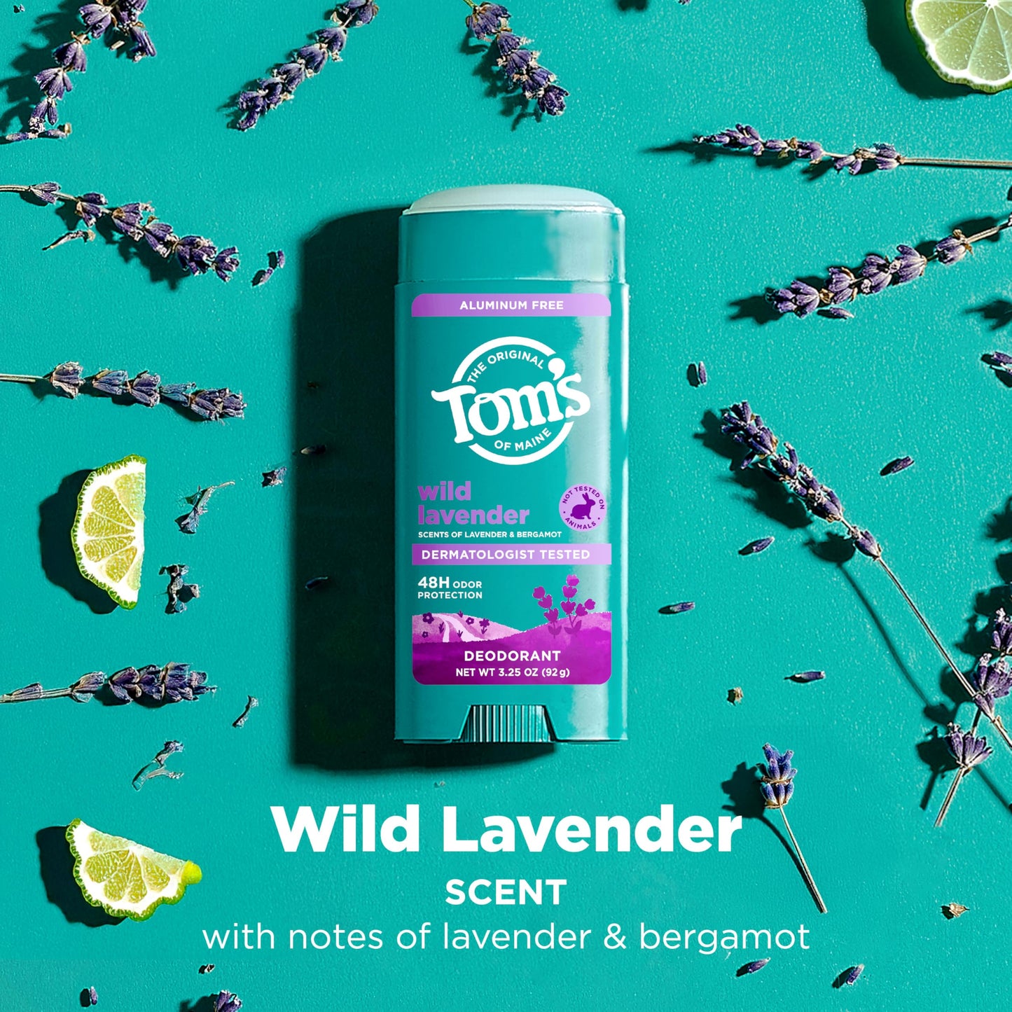 Tom’s of Maine Wild Lavender Natural Deodorant for Men and Women, Aluminum Free, No Artificial Fragrances, Dyes, or Preservatives, Baking Soda Free Beauty and Personal Care Tom's of Maine