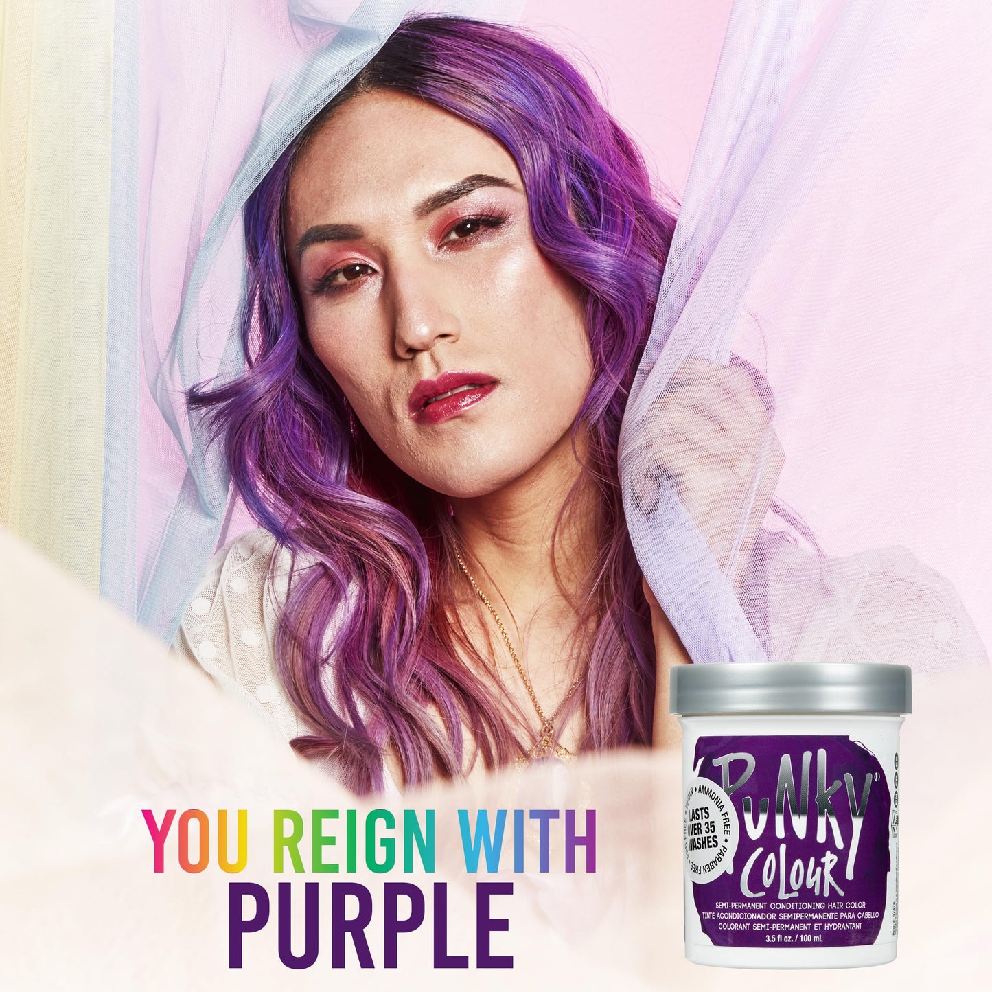 Punky Purple Semi Permanent Hair Color - Vegan & Cruelty-Free Conditioning Hair Dye, Lasts Up to 35 Washes, 3.5 fl oz Beauty & Personal Care Punky